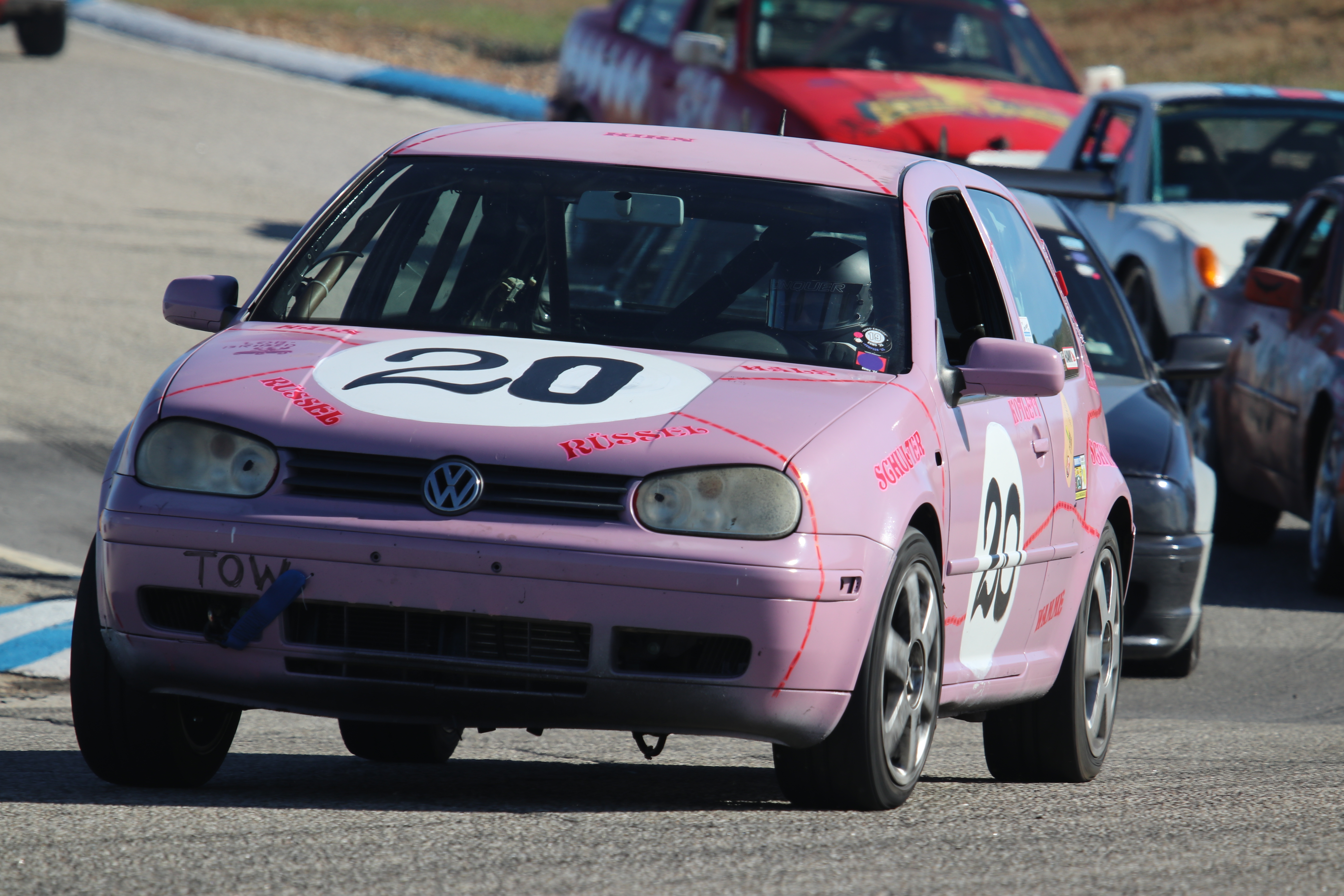 Mike driving the race car
