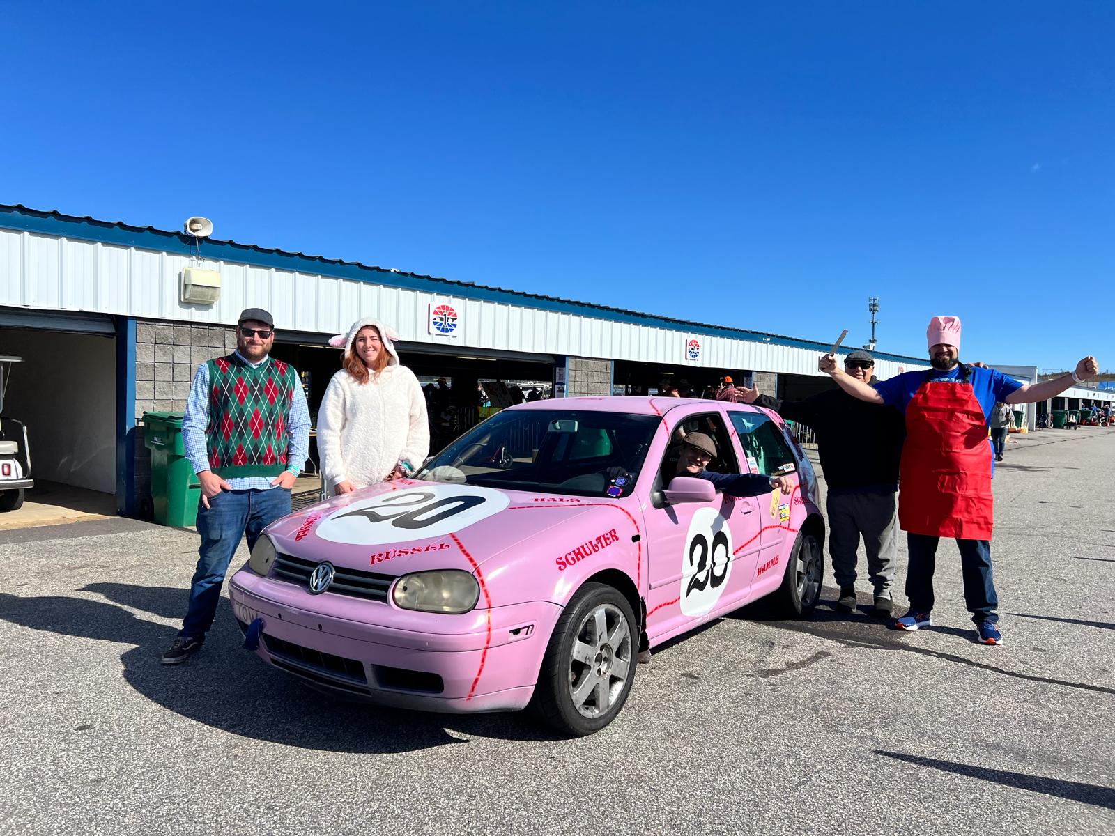 The team, with a certified race car
